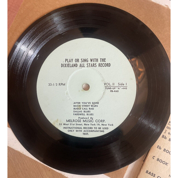 DIXIELAND All Stars Play Sing Music Book Vtg Record (33 1/3) x2 C and Bass Clef - Picture 3 of 9
